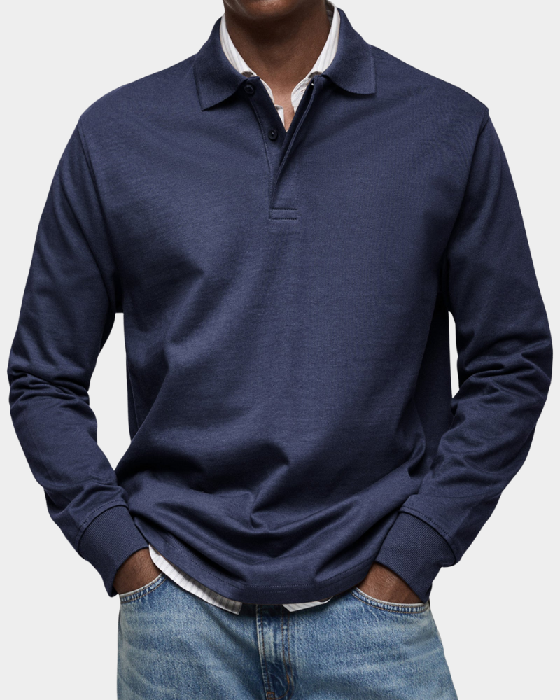 Men's Long Sleeve Polo Shirt | Comfortable & Smart
