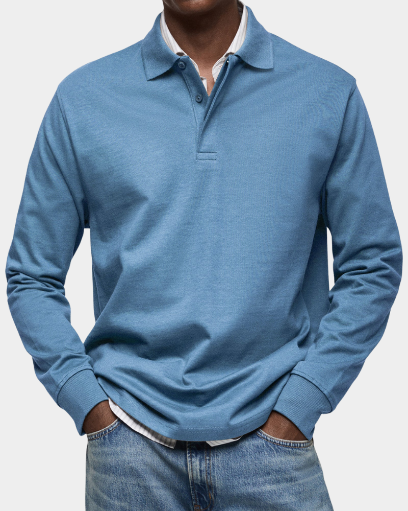 Men's Long Sleeve Polo Shirt | Comfortable & Smart