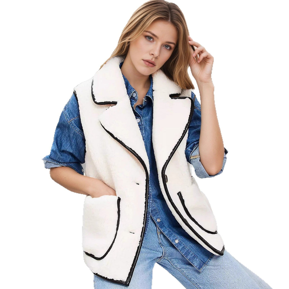 Women's Textured Gilet | Elegant & Versatile