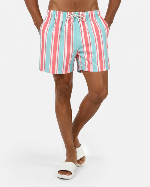 Jett | Men's Striped Beach Shorts with Drawstring and Elastic Waistband