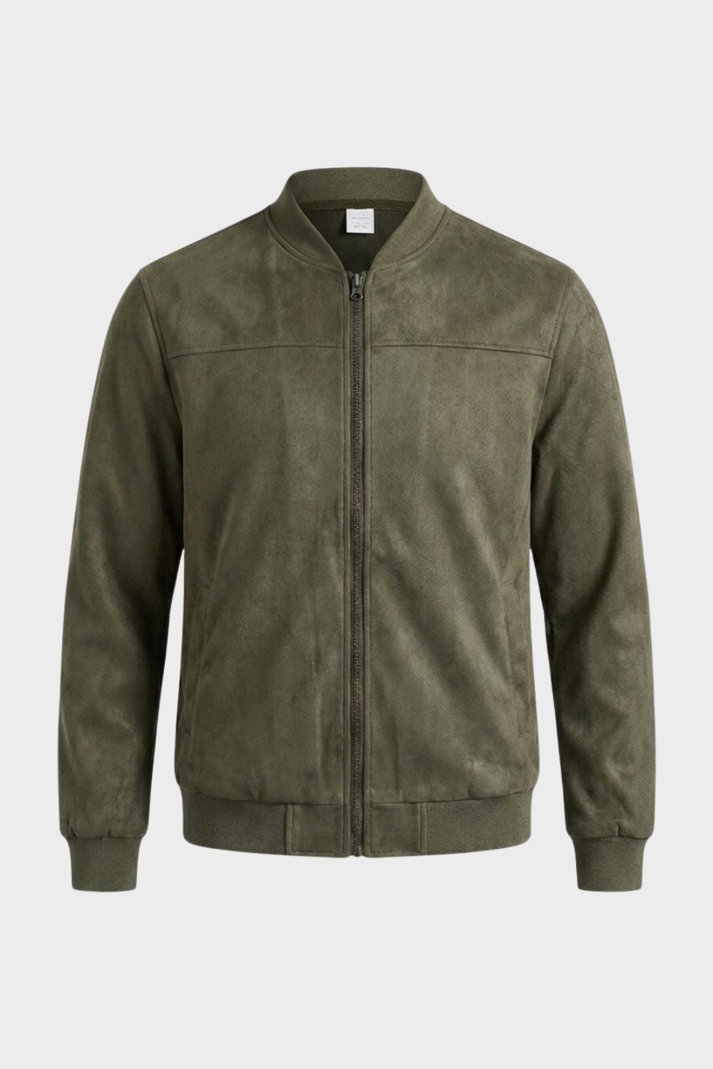 Men's Jacket with Zip and Stand-Up Collar