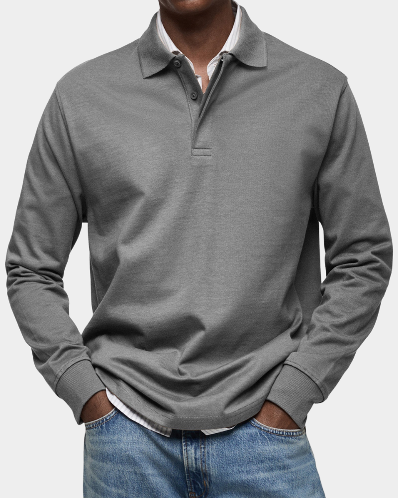 Men's Long Sleeve Polo Shirt | Comfortable & Smart