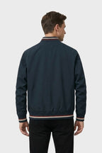 Men's Bomber Jacket with Zip and Stand-Up Collar