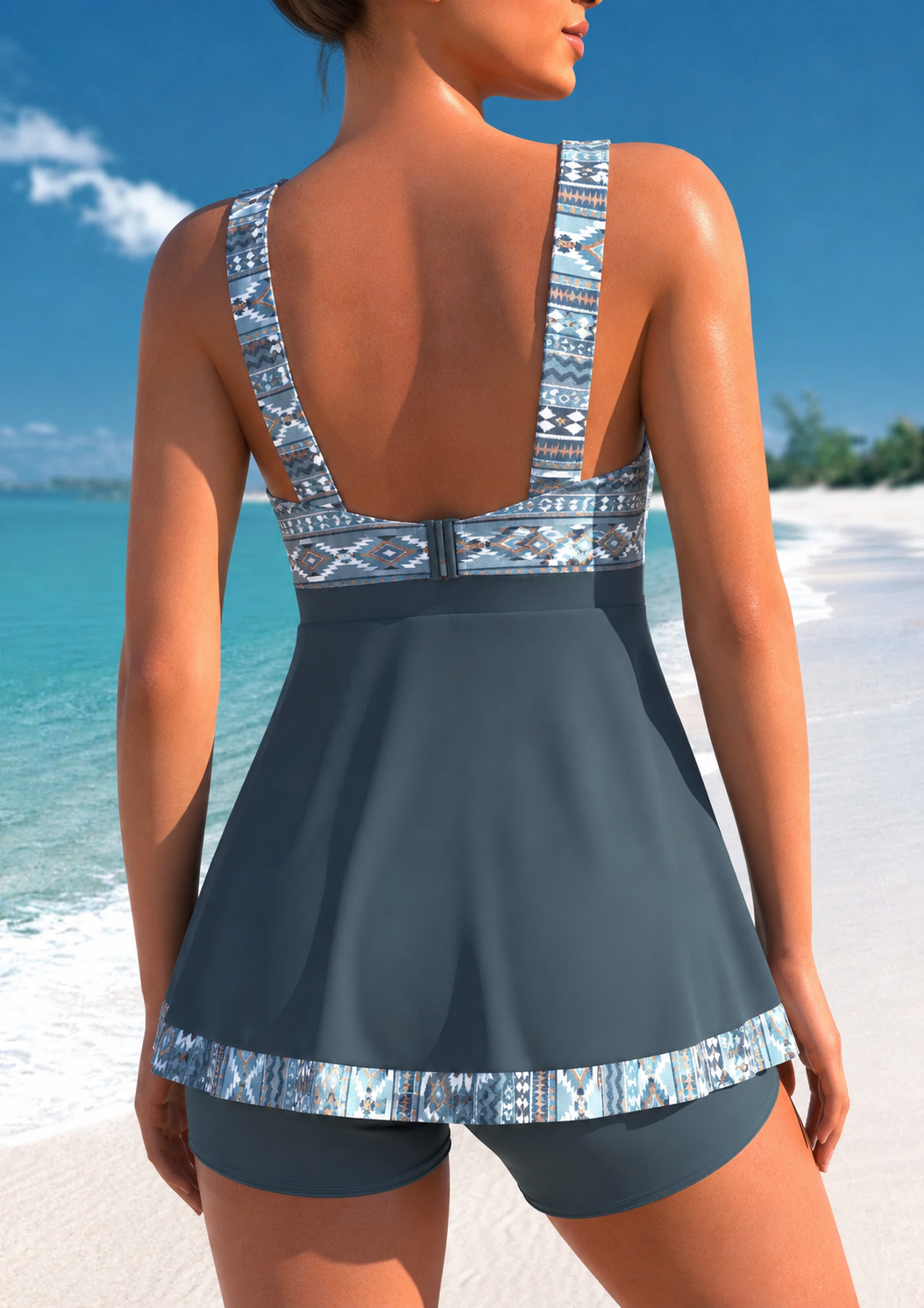 Veron | Nautical One-Piece Swim Dress