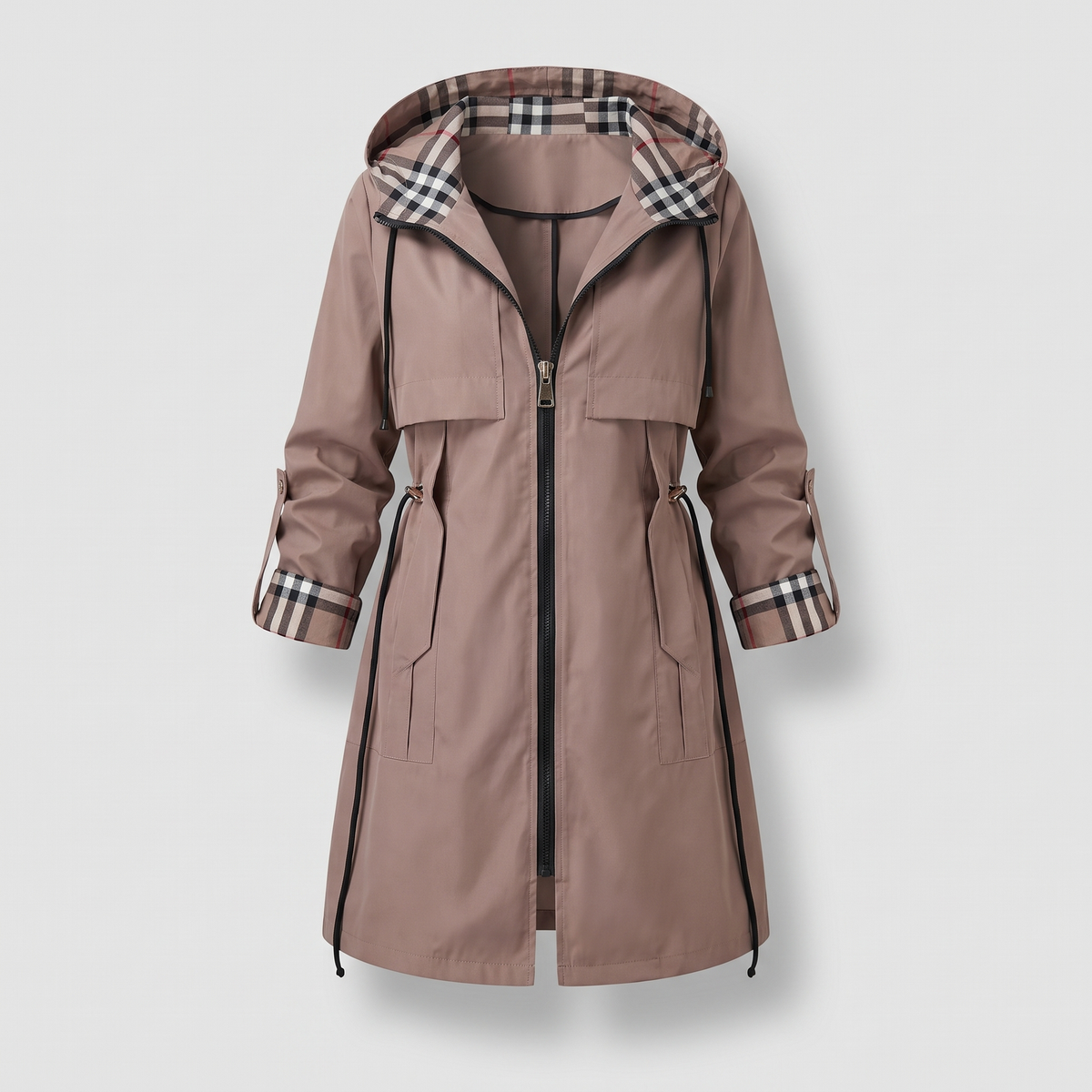 Women's Waterproof Jacket | Hooded with Drawstring Waist