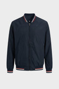 Men's Bomber Jacket with Zip and Stand-Up Collar