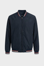 Men's Bomber Jacket with Zip and Stand-Up Collar