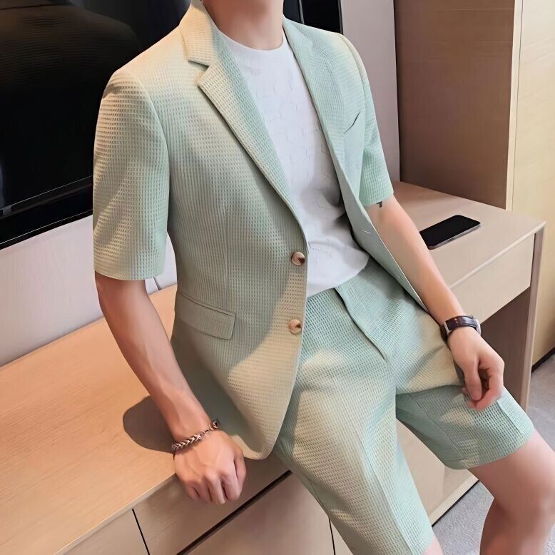 Men's Blazer Set | Lapel Collar & Comfortable Wear
