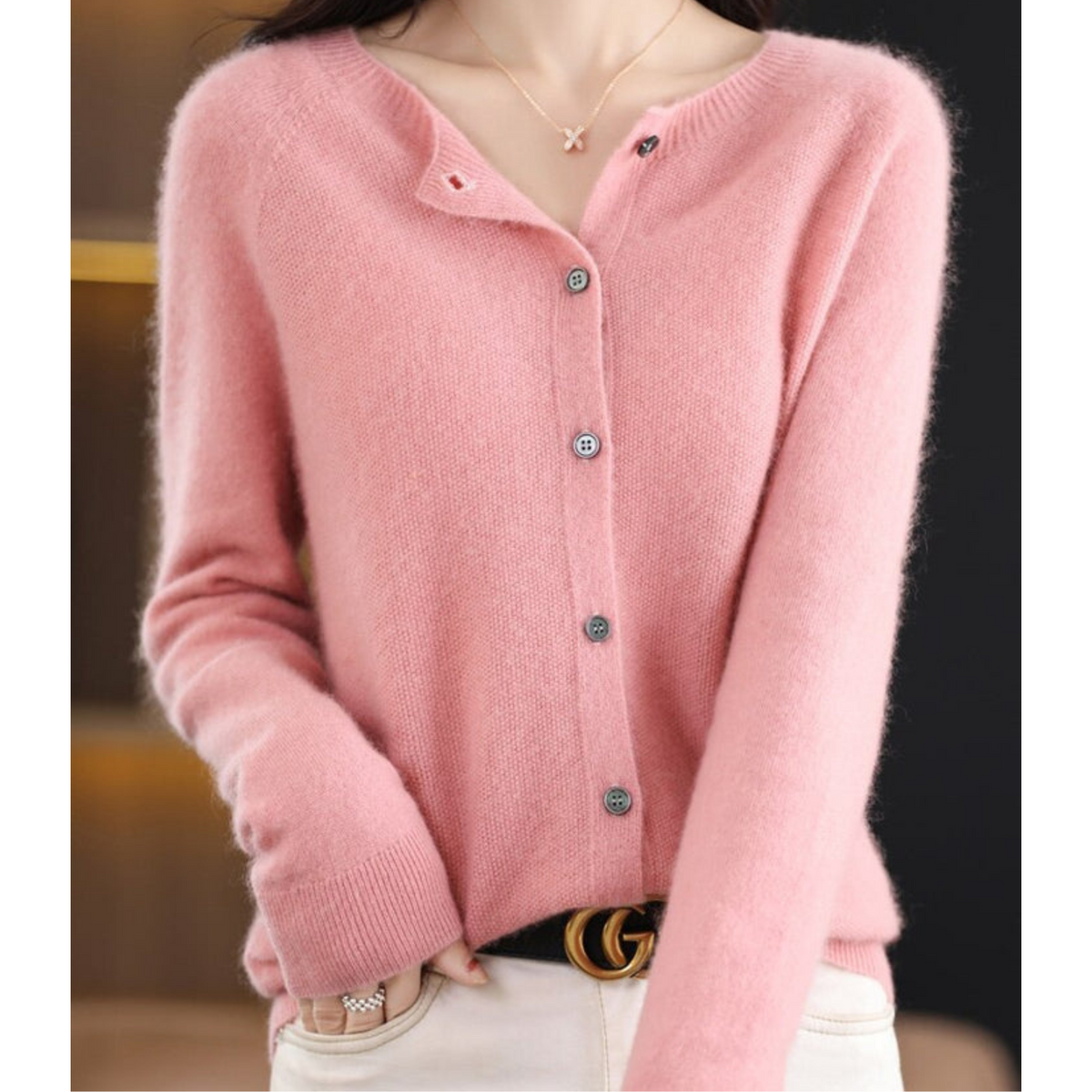 Women's Cardigan | Crew Neck & Long Sleeves