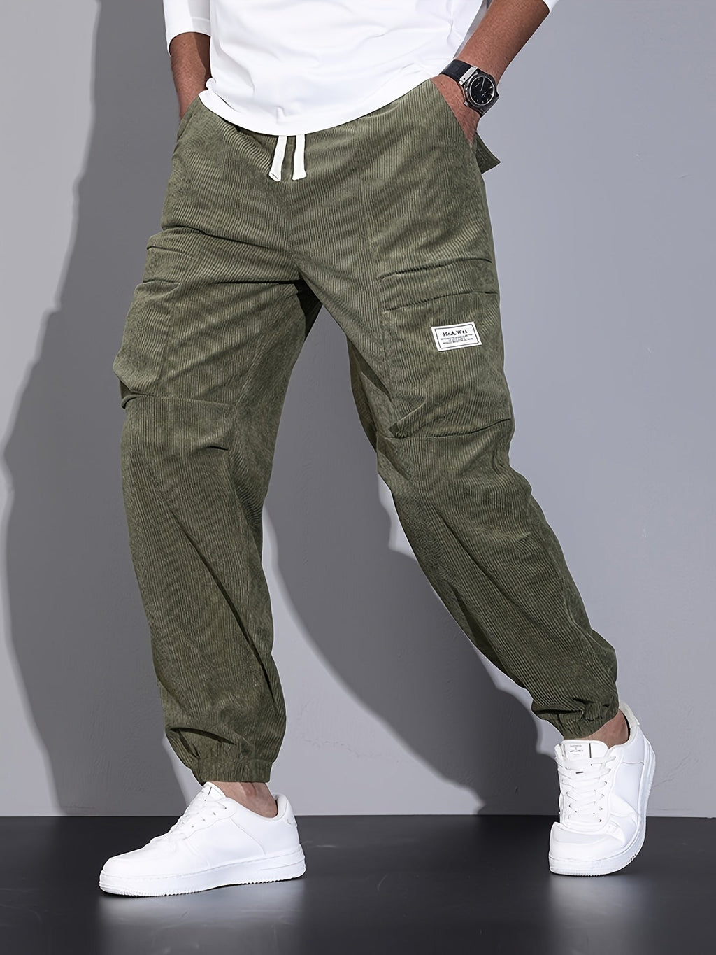 Men's Corduroy Trousers | Cargo Pockets & Comfortable Wear