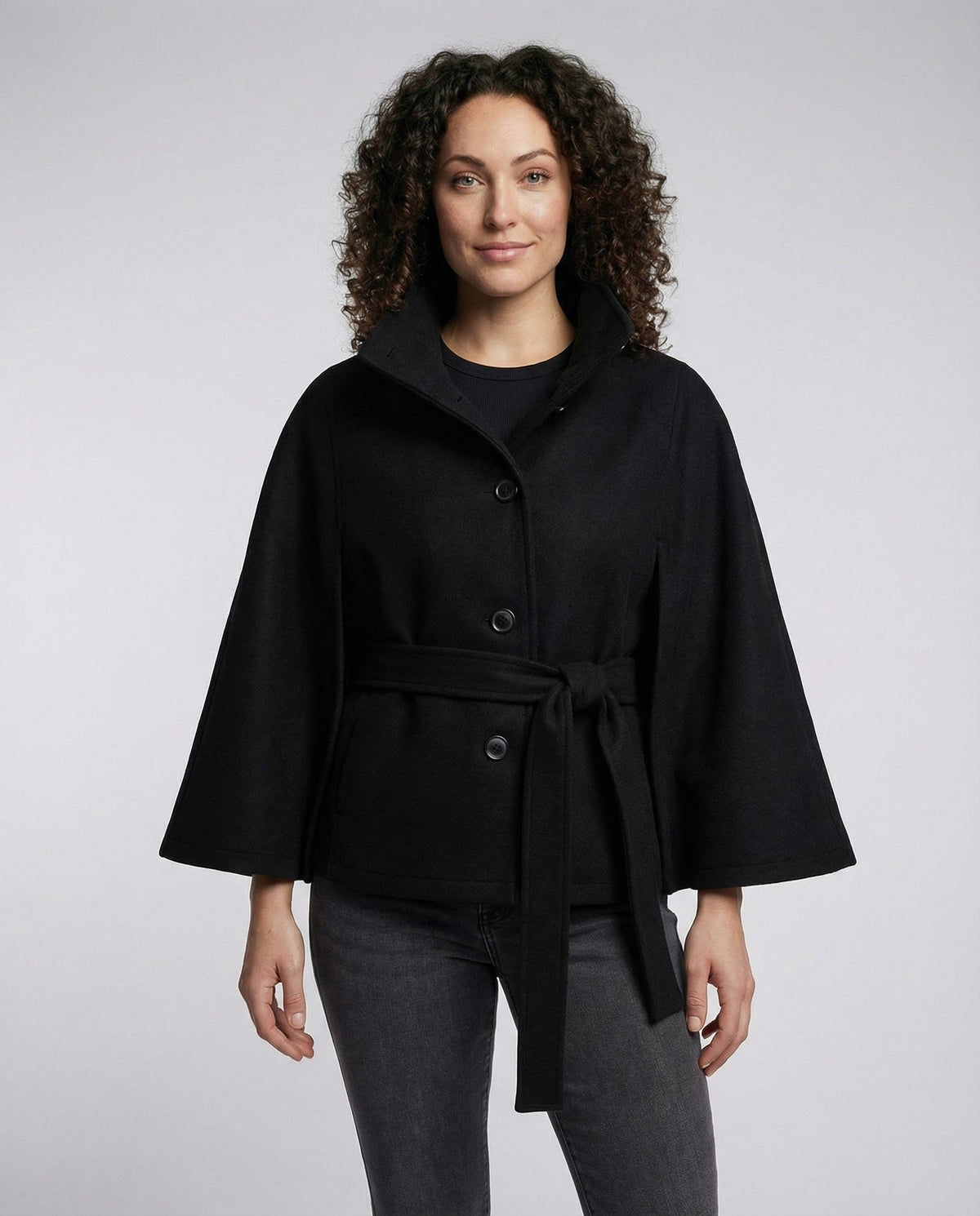 Women's Wrap Jacket | Stand Collar & Tie Belt