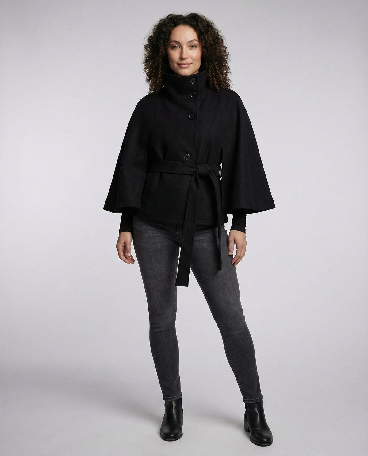 Women's Wrap Jacket | Stand Collar & Tie Belt
