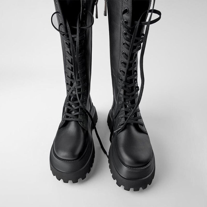 Women's Lace-Up Boots | Chunky Platform Sole for Excellent Grip