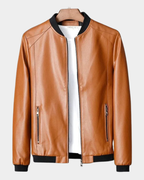 Men's Jacket | Bomber Look with Stand Collar & Zip Pockets