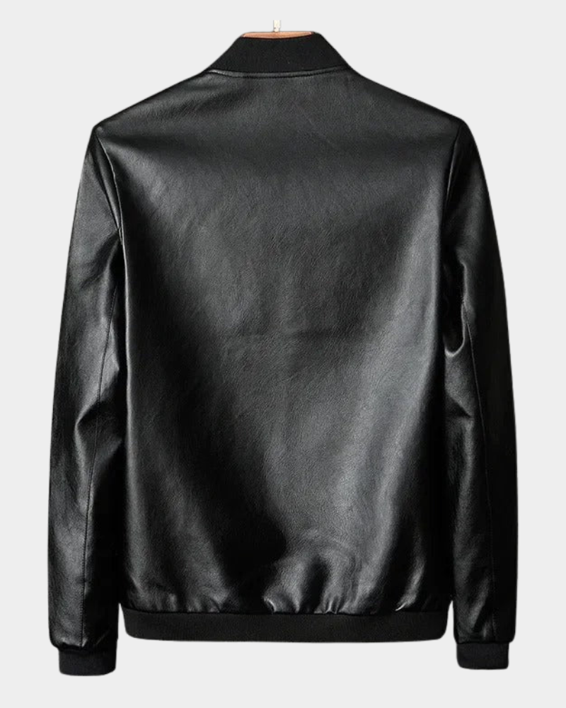 Men's Jacket | Bomber Look with Stand Collar & Zip Pockets