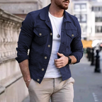 Men's Jacket | Button Front & Turn-Down Collar