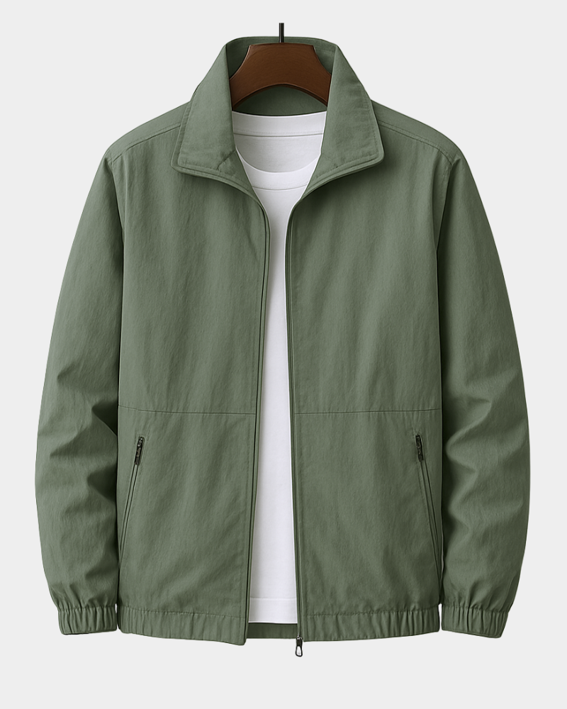 Men's Jacket | Stand Collar & Zip Pockets for In-Between Days