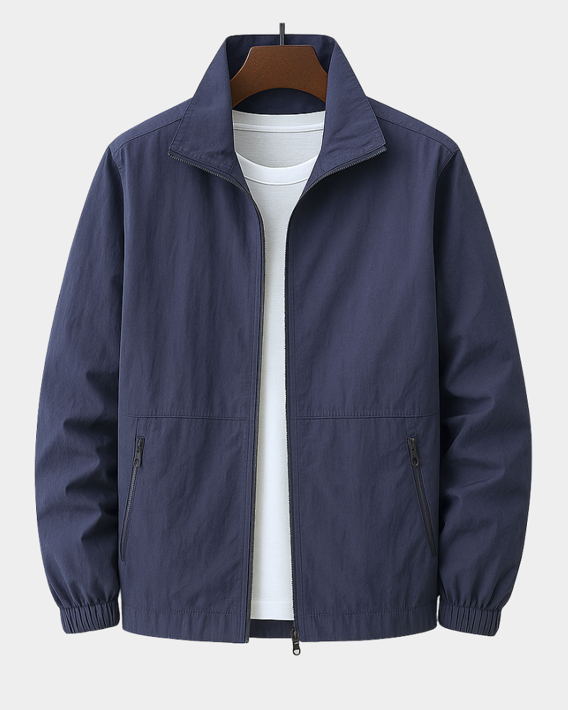 Men's Jacket | Stand Collar & Zip Pockets for In-Between Days