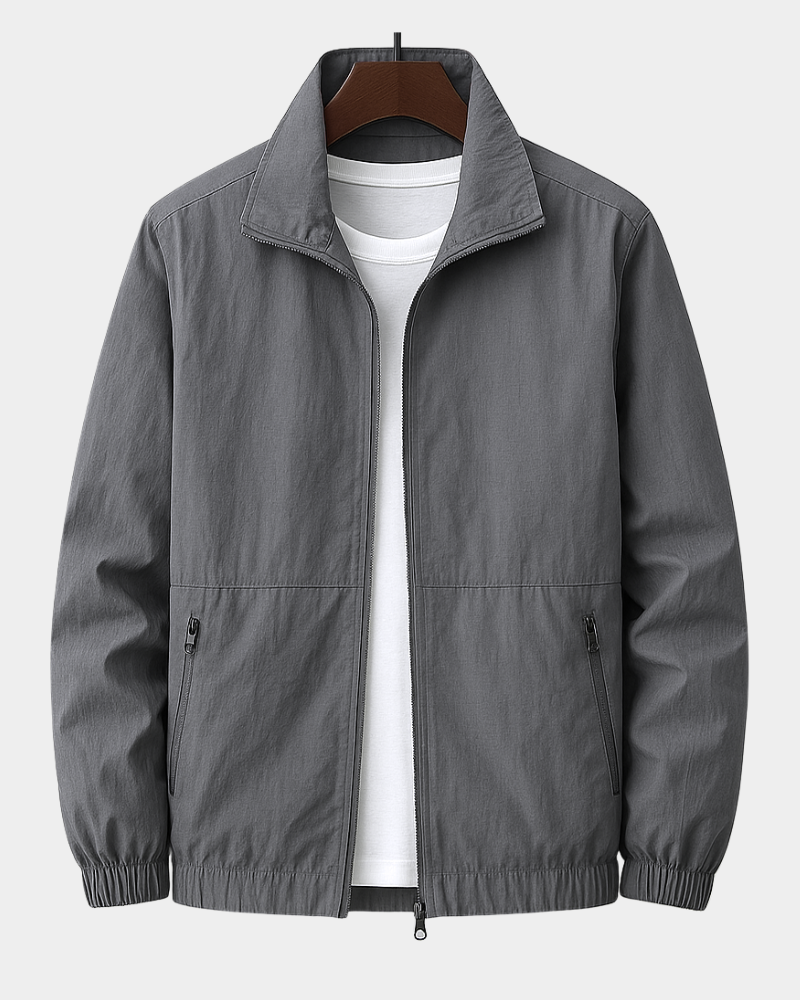 Men's Jacket | Stand Collar & Zip Pockets for In-Between Days