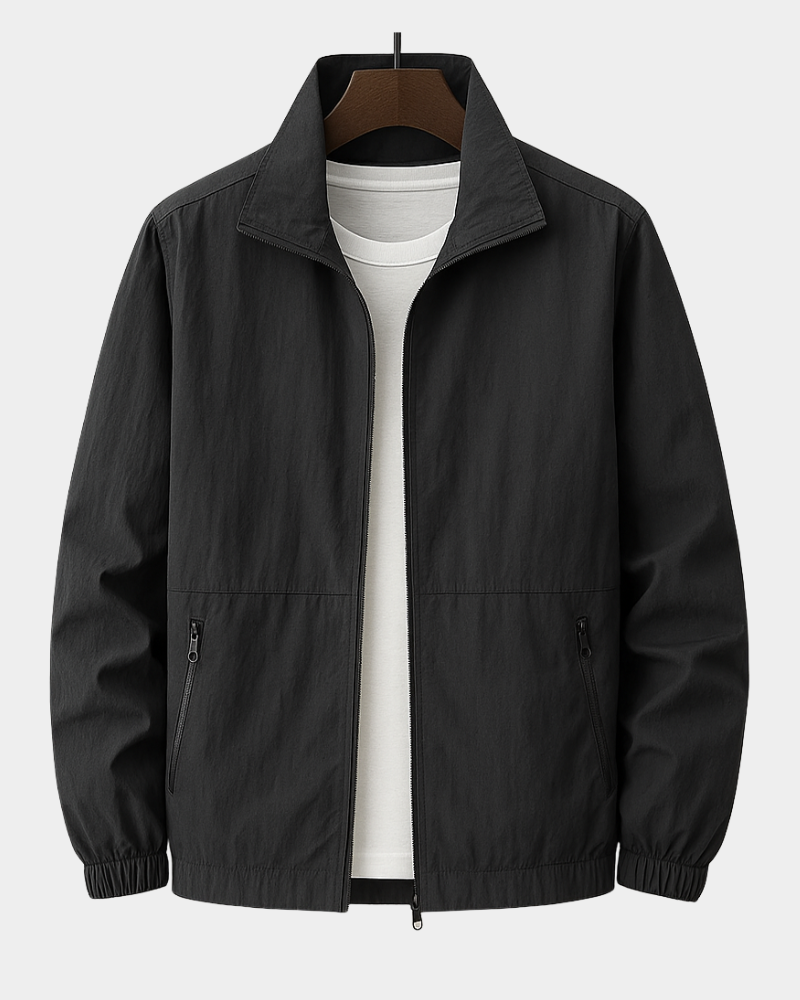 Men's Jacket | Stand Collar & Zip Pockets for In-Between Days