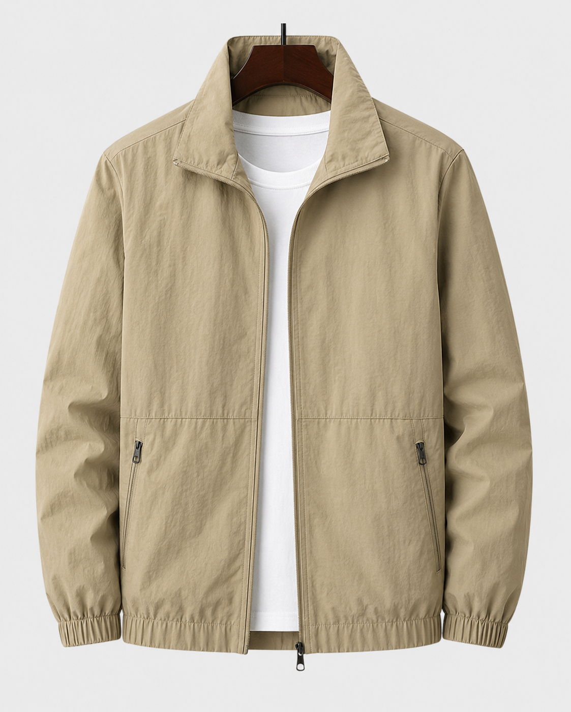 Men's Jacket | Stand Collar & Zip Pockets for In-Between Days