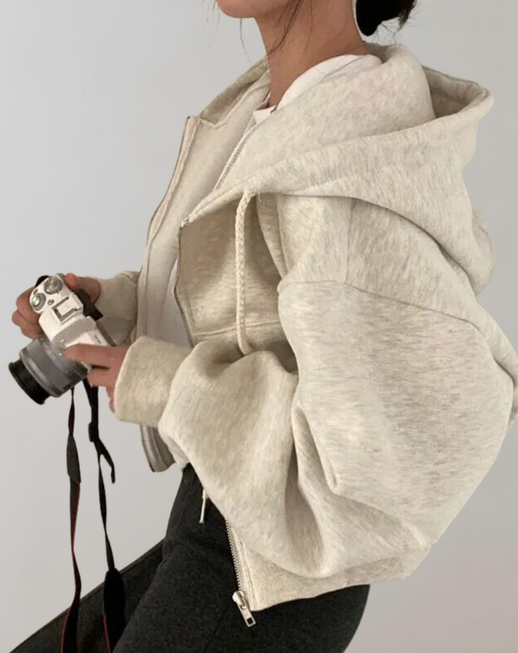 Women's Hoodie | Cropped & Two-Way Zip