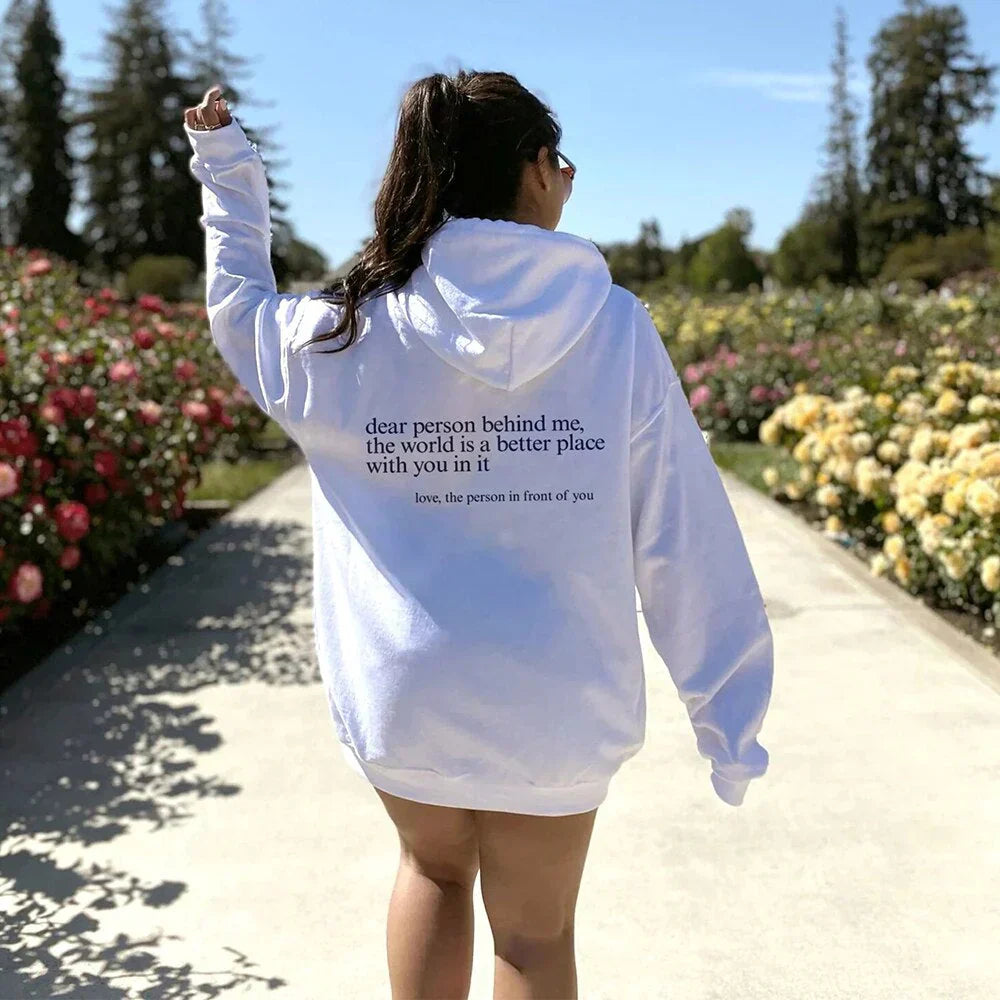 Women's Hoodie | Slogan Print & Hood