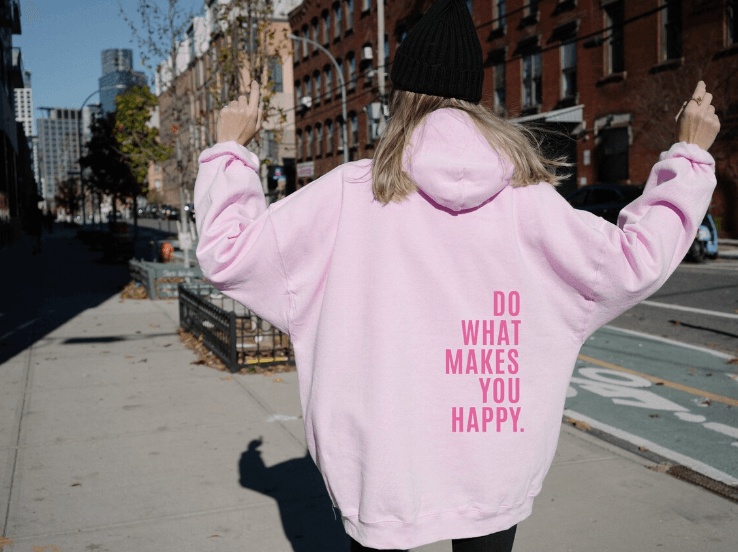 Women's Hoodie | Motivational Back Print & Oversized Comfort