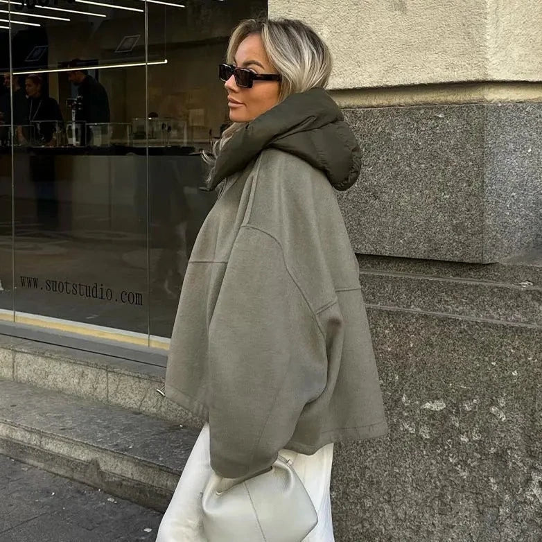 Women's Hoodie | Quilted Hood & Oversized