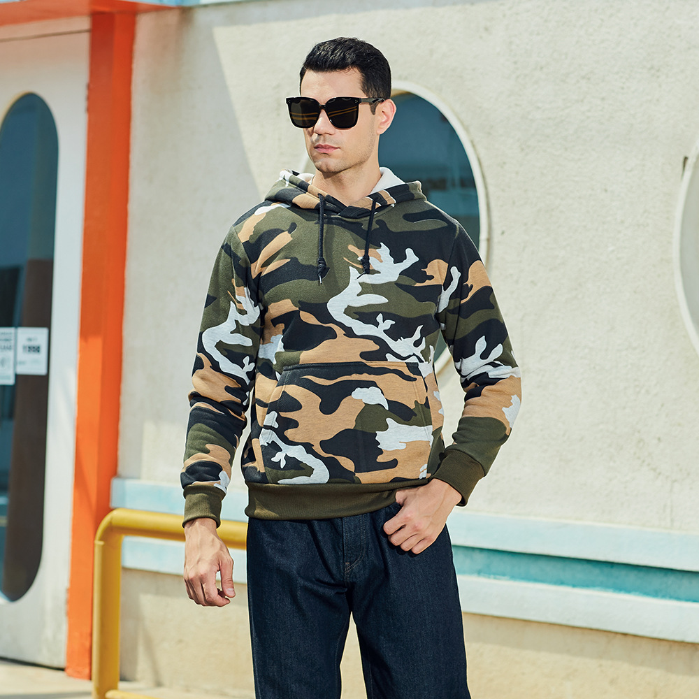 Men's Hoodie | Camouflage Print & Kangaroo Pocket