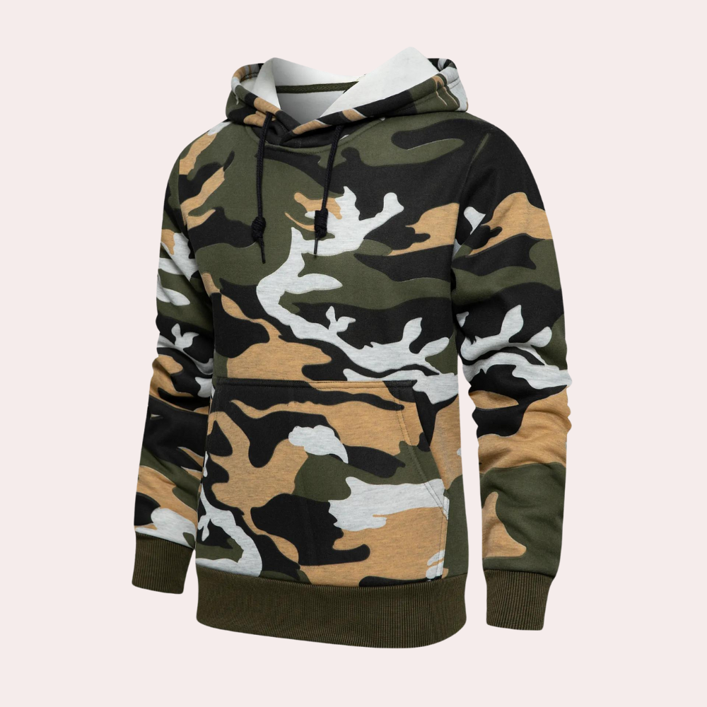 Men's Hoodie | Camouflage Print & Kangaroo Pocket