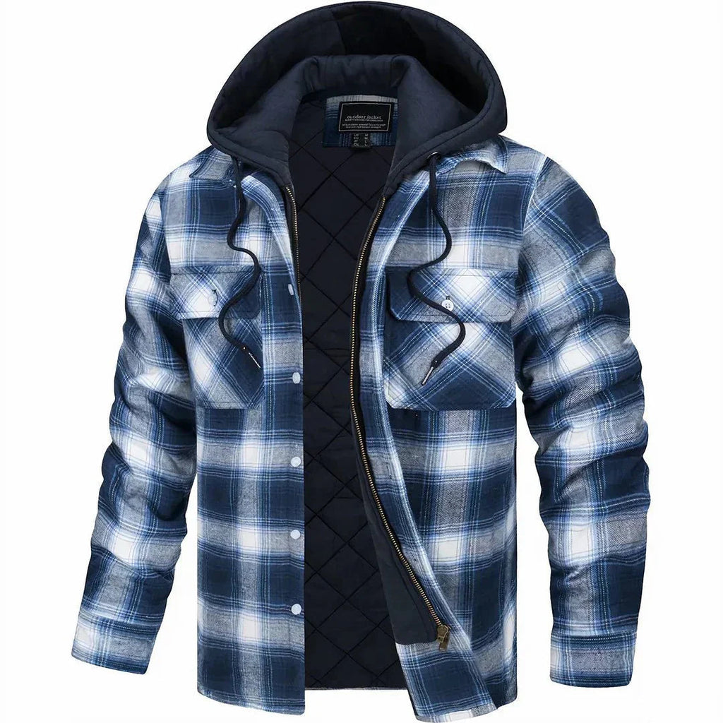 Men's Hoodie | Hood & Check Pattern