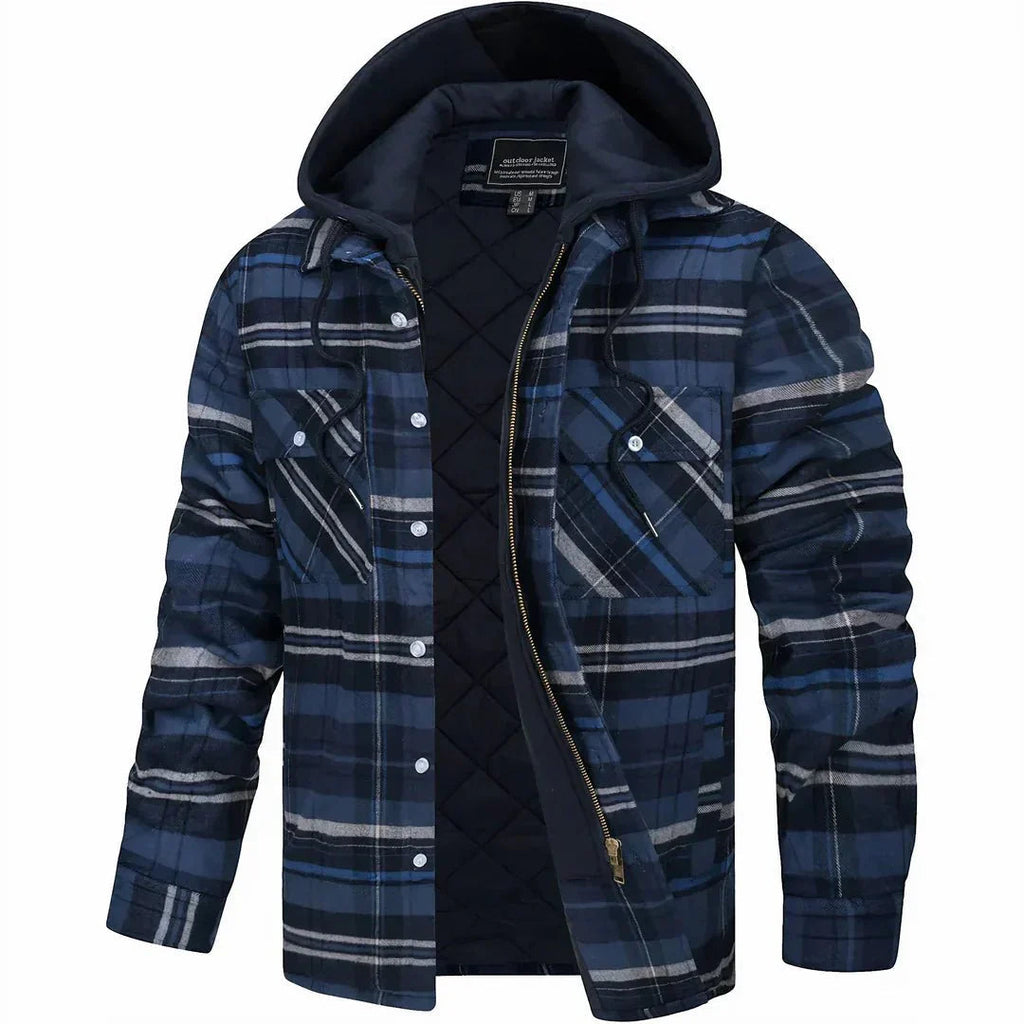 Men's Hoodie | Hood & Check Pattern