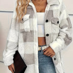 Women's Check Jacket | Button Front & Classic Collar