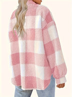 Women's Check Jacket | Button Front & Classic Collar