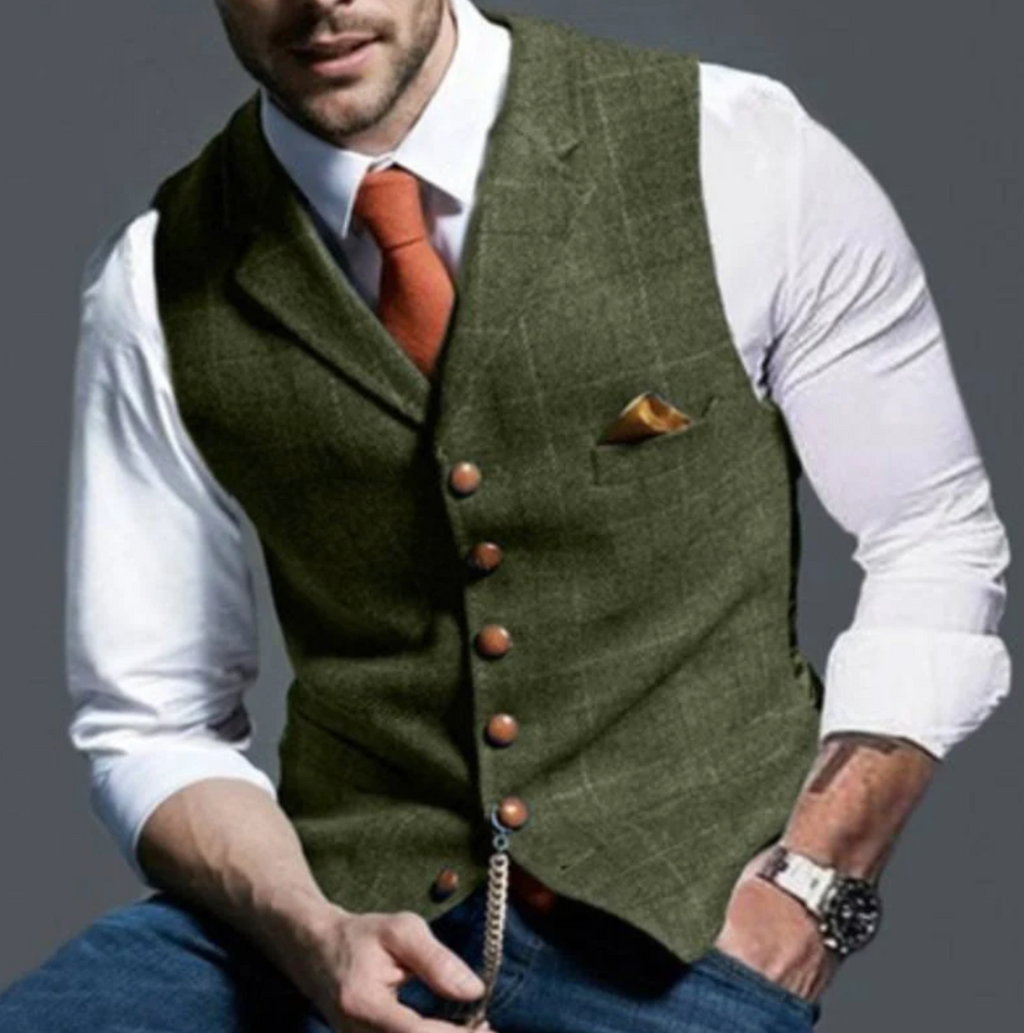 Men's Button Waistcoat | Slim Silhouette & Comfort