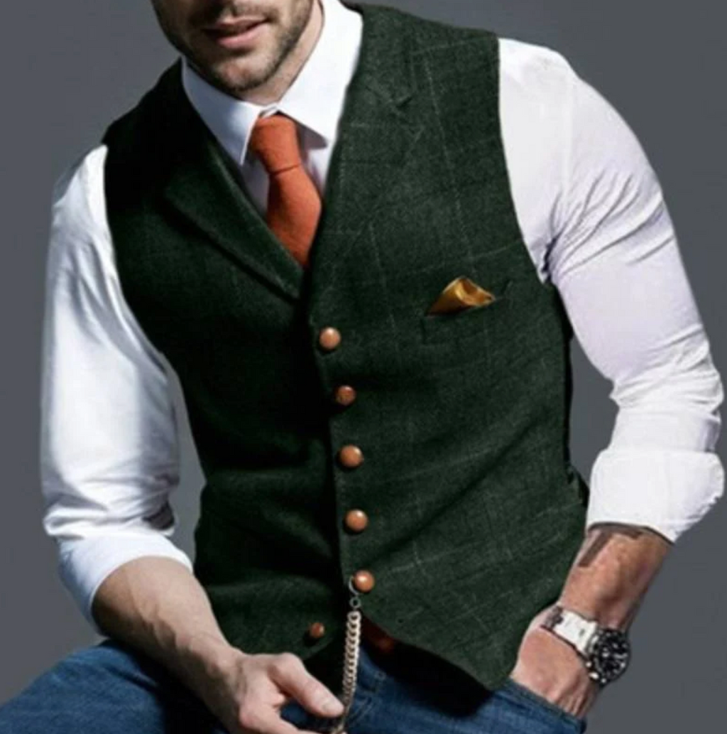 Men's Button Waistcoat | Slim Silhouette & Comfort