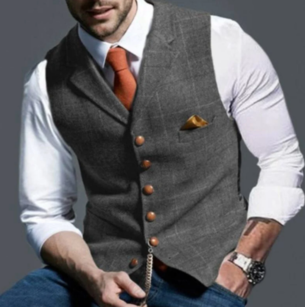 Men's Button Waistcoat | Slim Silhouette & Comfort