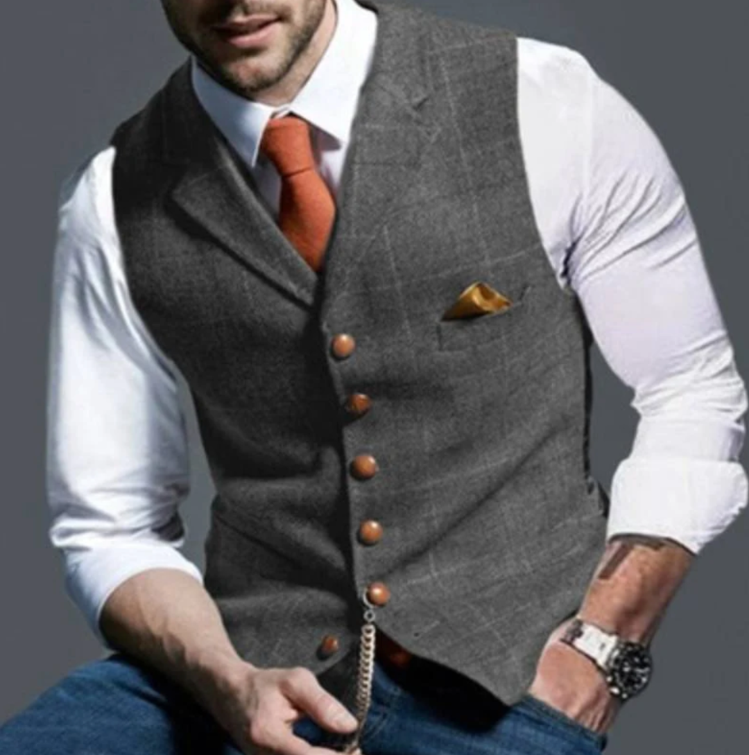 Men's Button Waistcoat | Slim Silhouette & Comfort