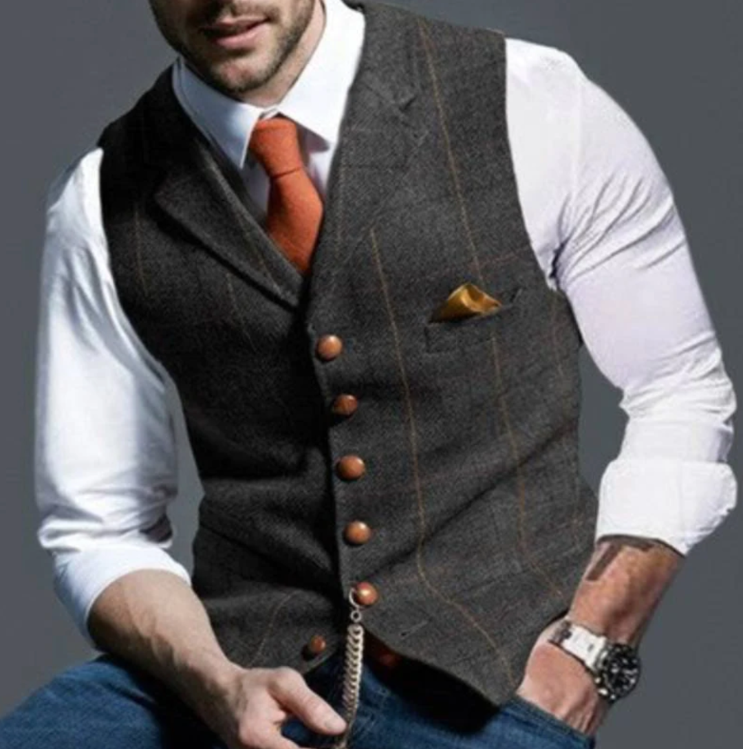Men's Button Waistcoat | Slim Silhouette & Comfort