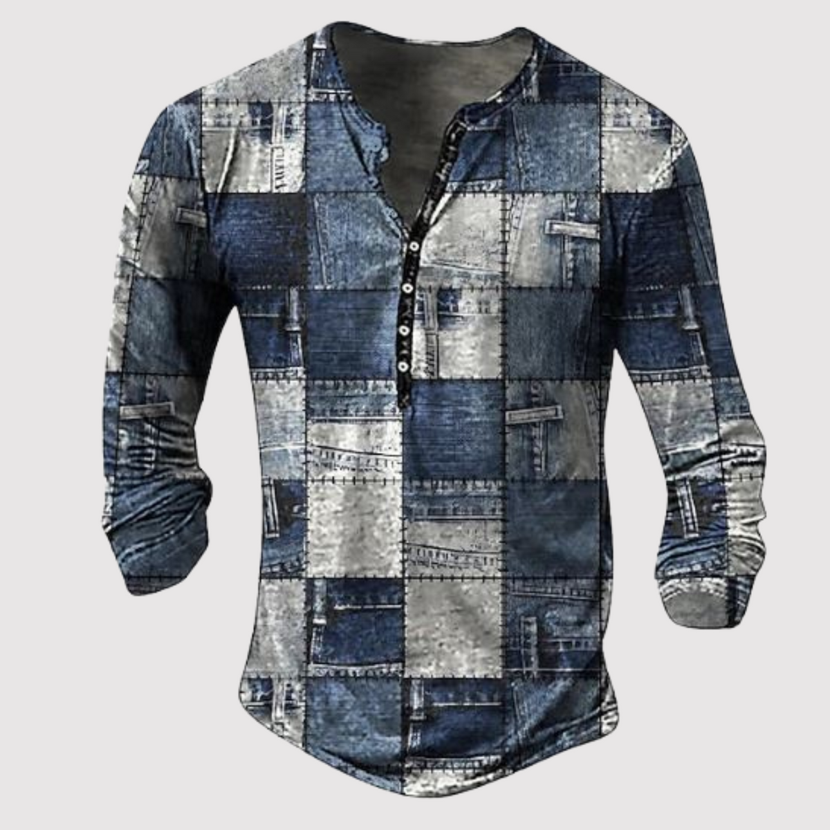 Men's Long Sleeve Shirt | Vintage Print & Fitted