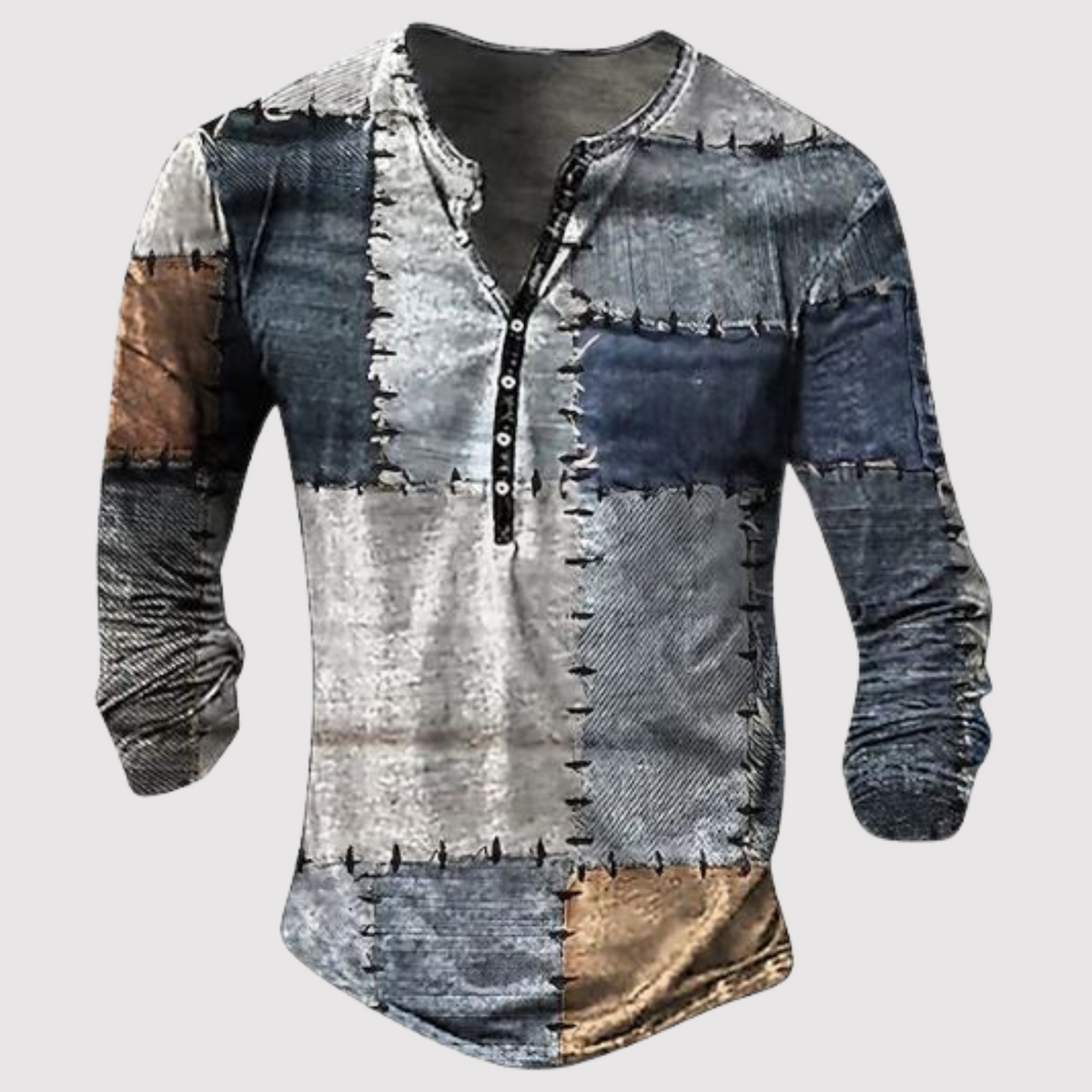 Men's Long Sleeve Shirt | Vintage Print & Fitted