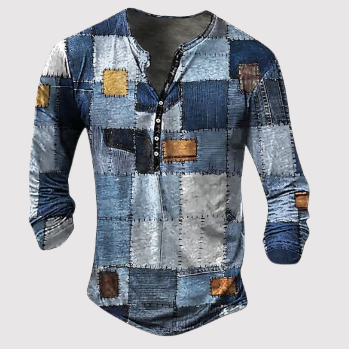Men's Long Sleeve Shirt | Vintage Print & Fitted