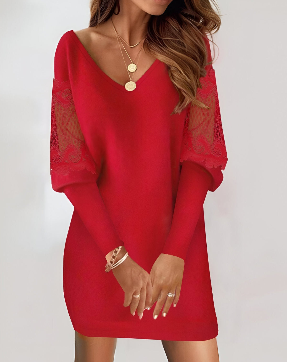 Women's Long Sleeve Dress | V-Neck & Elegant