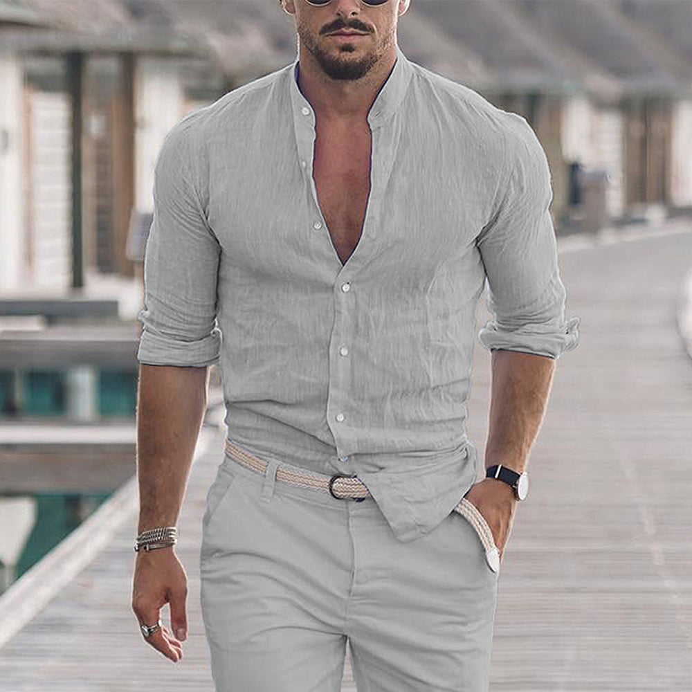 Men's Long Sleeve Polo | Turn-Down Collar & Comfortable Wear