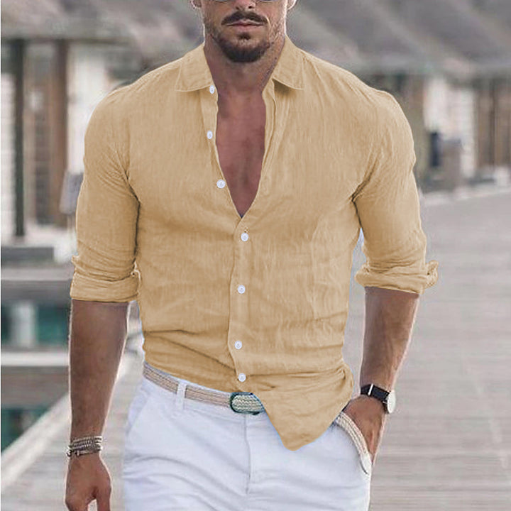 Men's Long Sleeve Polo | Turn-Down Collar & Comfortable Wear