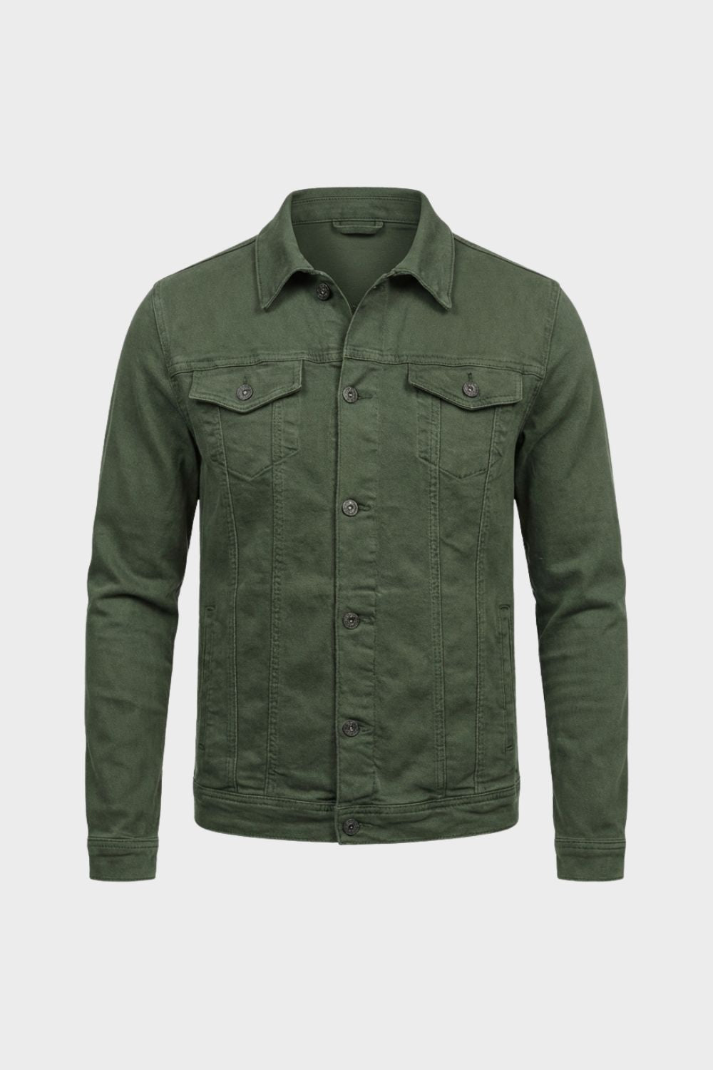 Men's Jacket with Button Placket and Chest Pockets