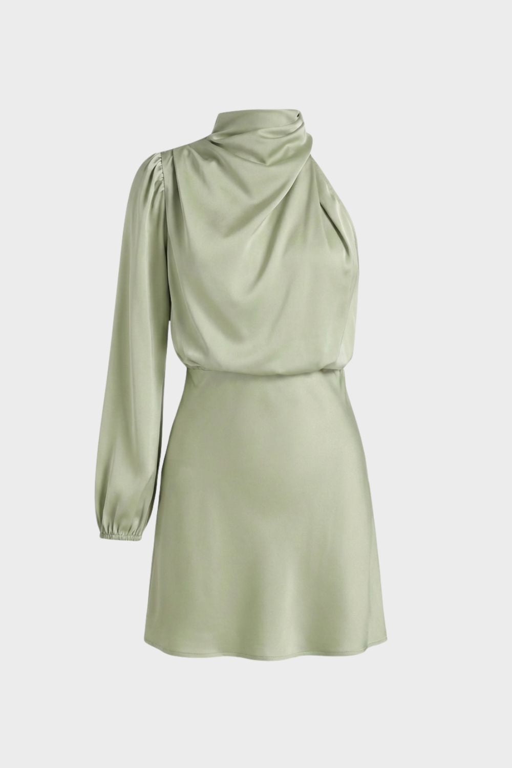 Women's Long Sleeve Dress with Stand-Up Collar