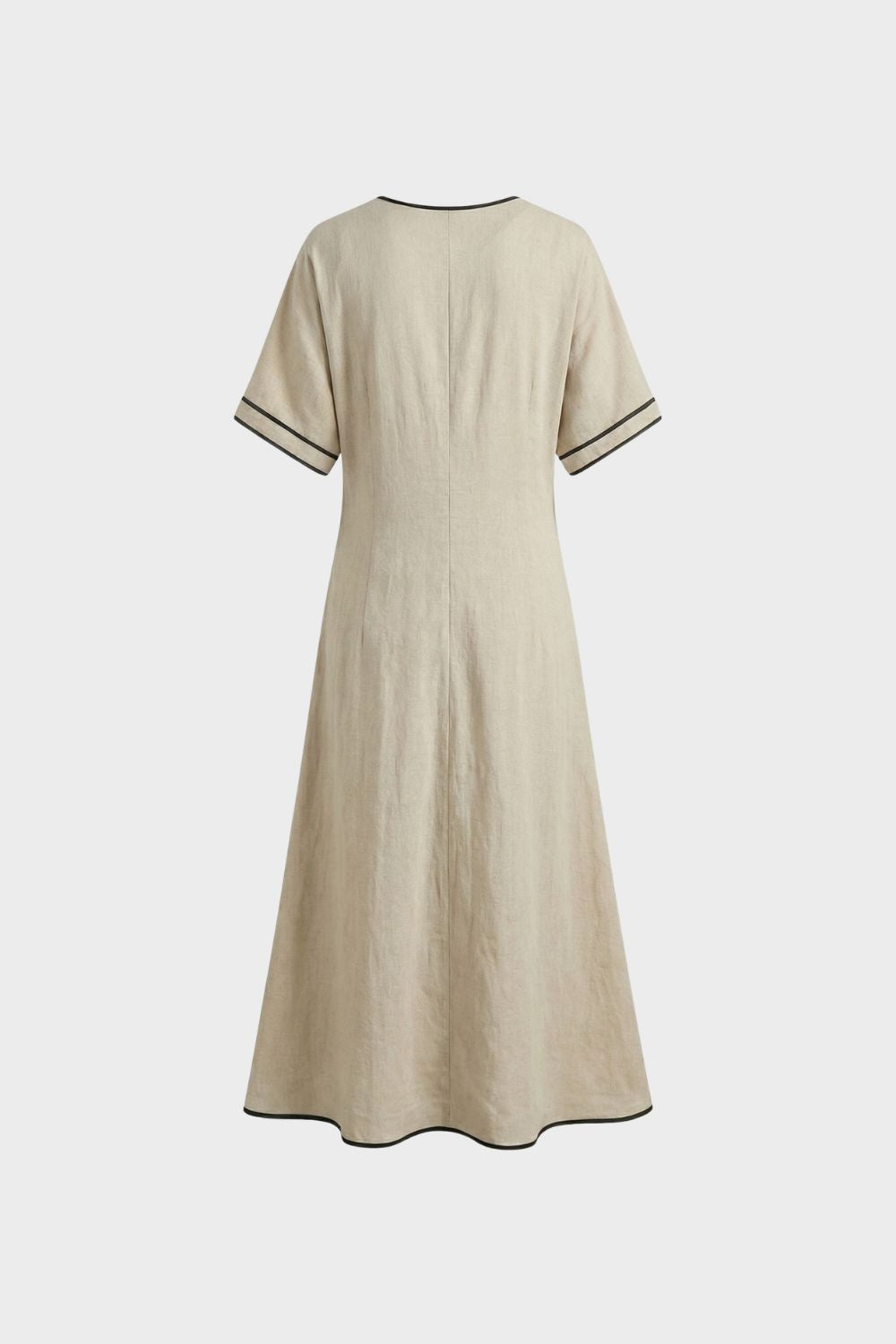 Women’s Midi Dress with Wrap Detail and V-Neck