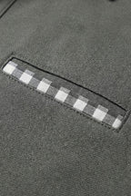 Men's Long Sleeve Polo Shirt with Collar and Chest Pocket